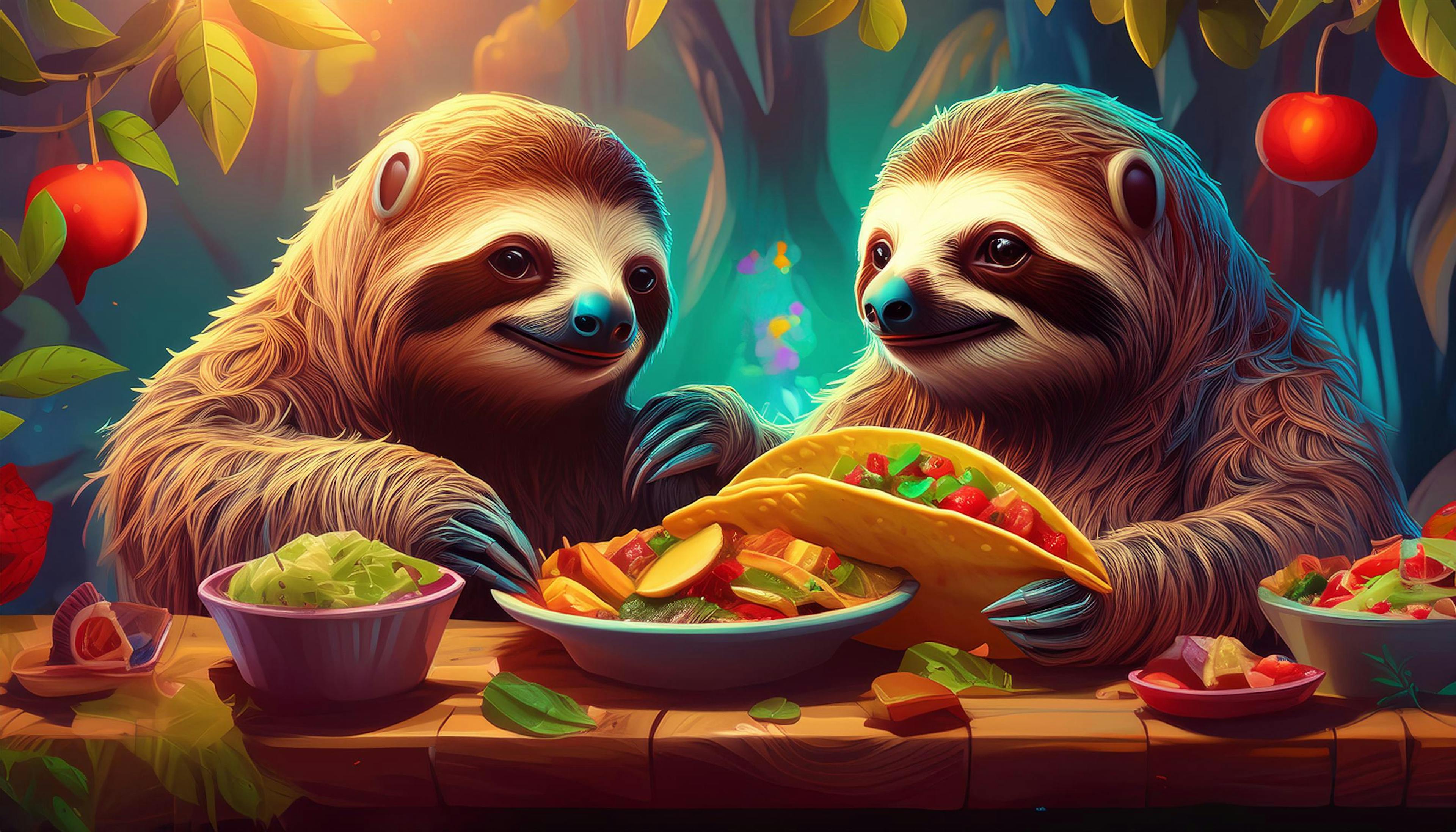 Why don't sloths make good taco chefs?  Because they're always "slow-cooking" their tacos! 🌮🦥