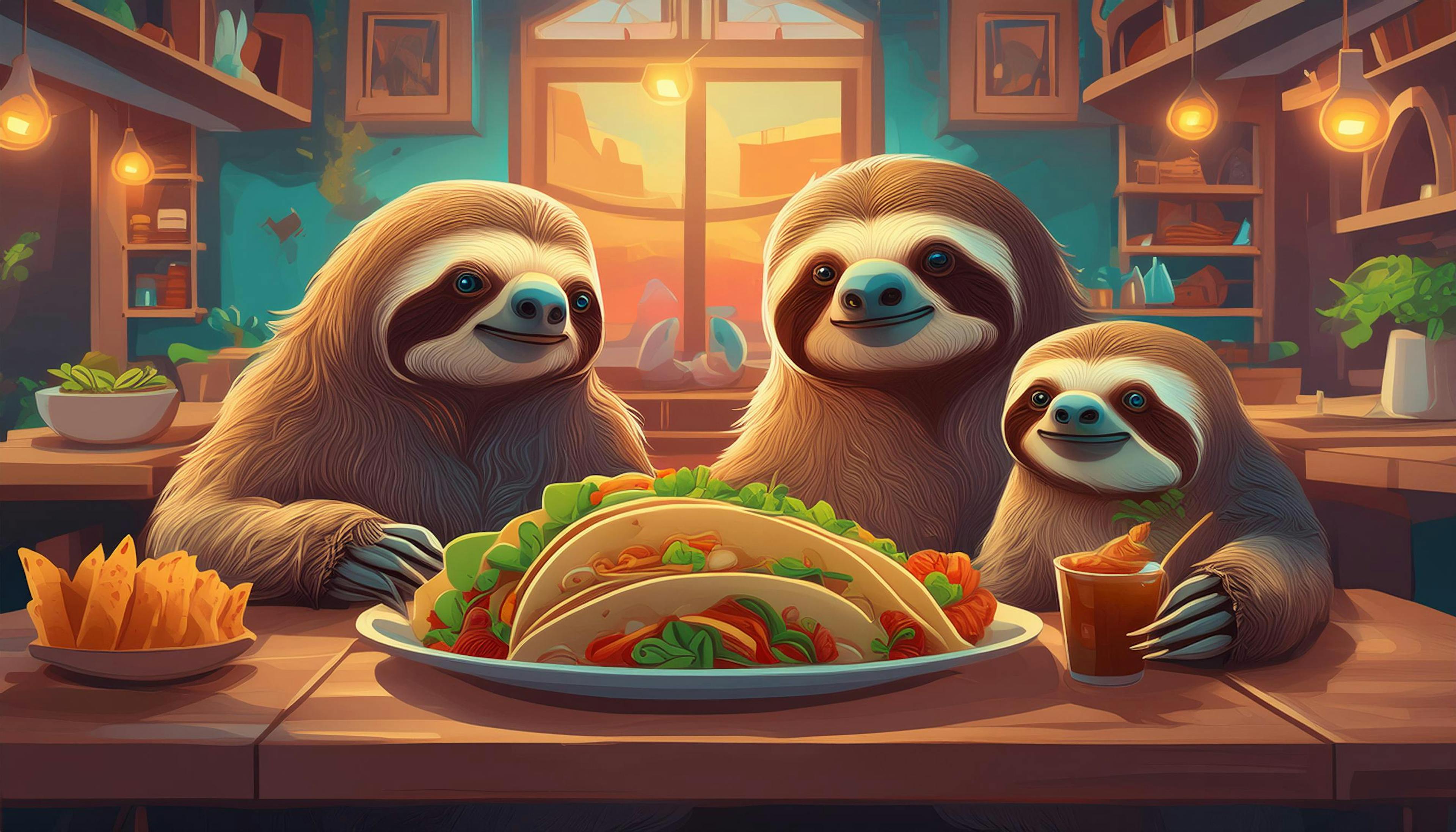 Why don't sloths make good taco chefs?  Because they're always taking things slow! It takes them forever to "slooooowly" assemble each taco. 🌮🦥