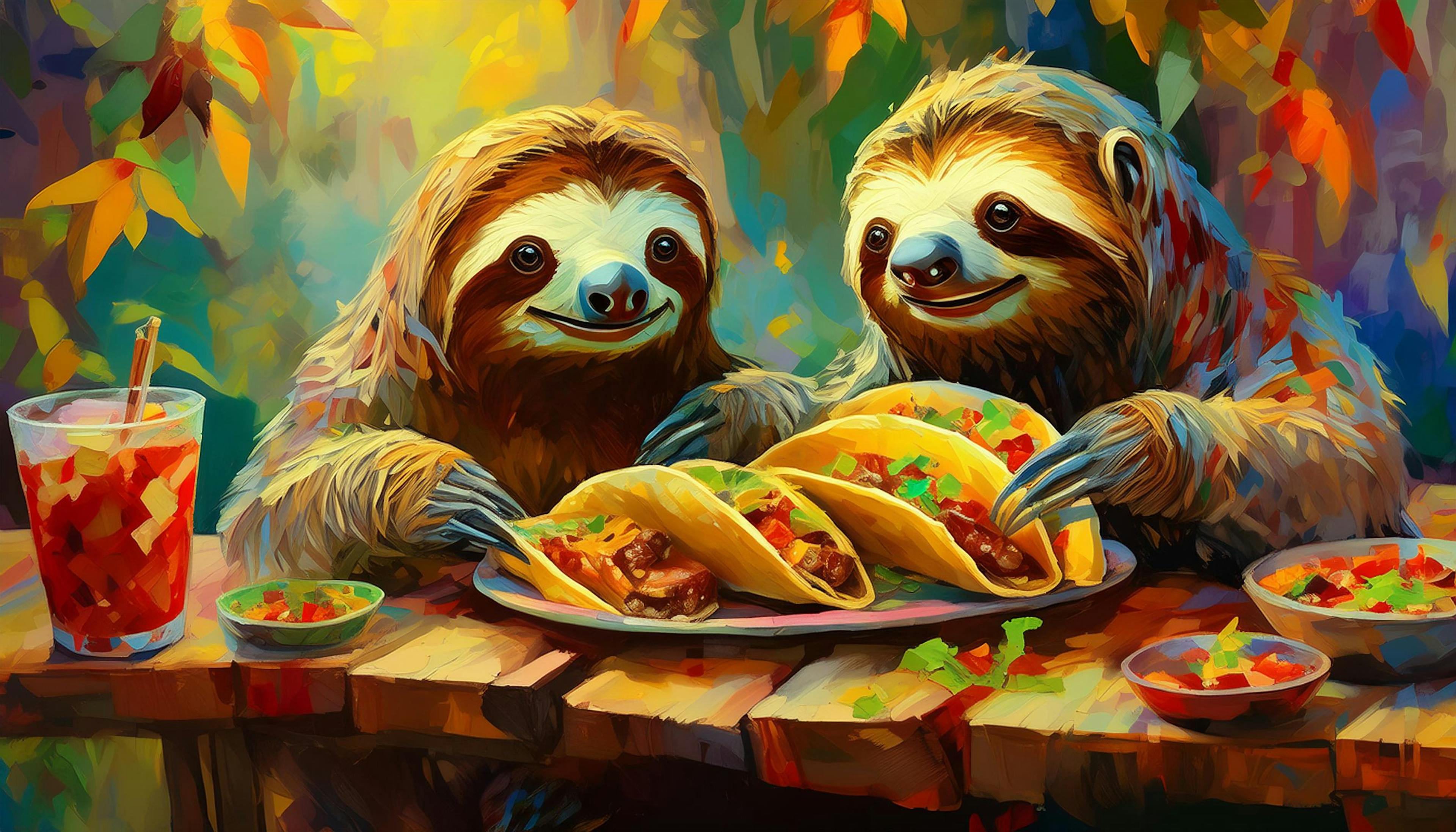 Why don't sloths make good taco chefs?  Because they're always "slow-ly" adding the toppings, but hey, at least their tacos are "leaf-initely" fresh! 🌮🦥