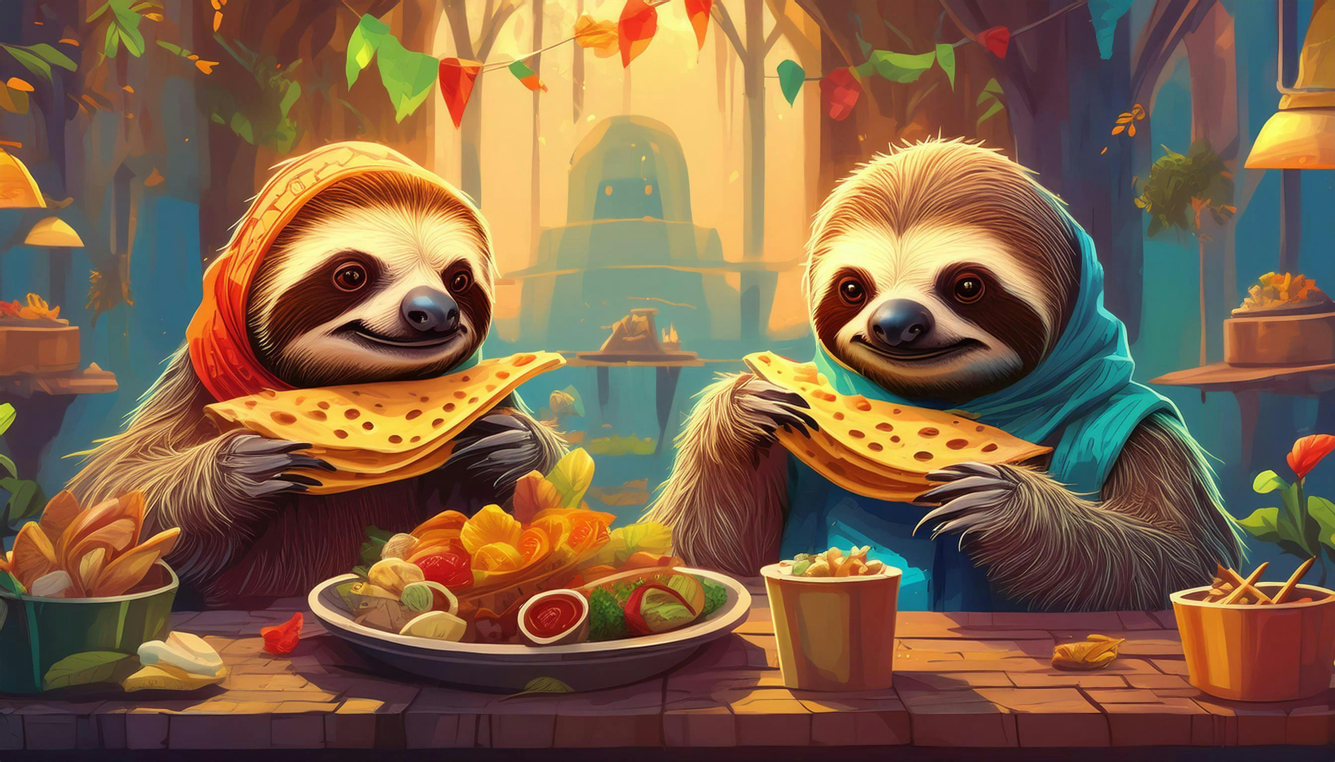 Why don't sloths make good taco chefs?  Because they're always "slow" with the guac! 🌮🦥