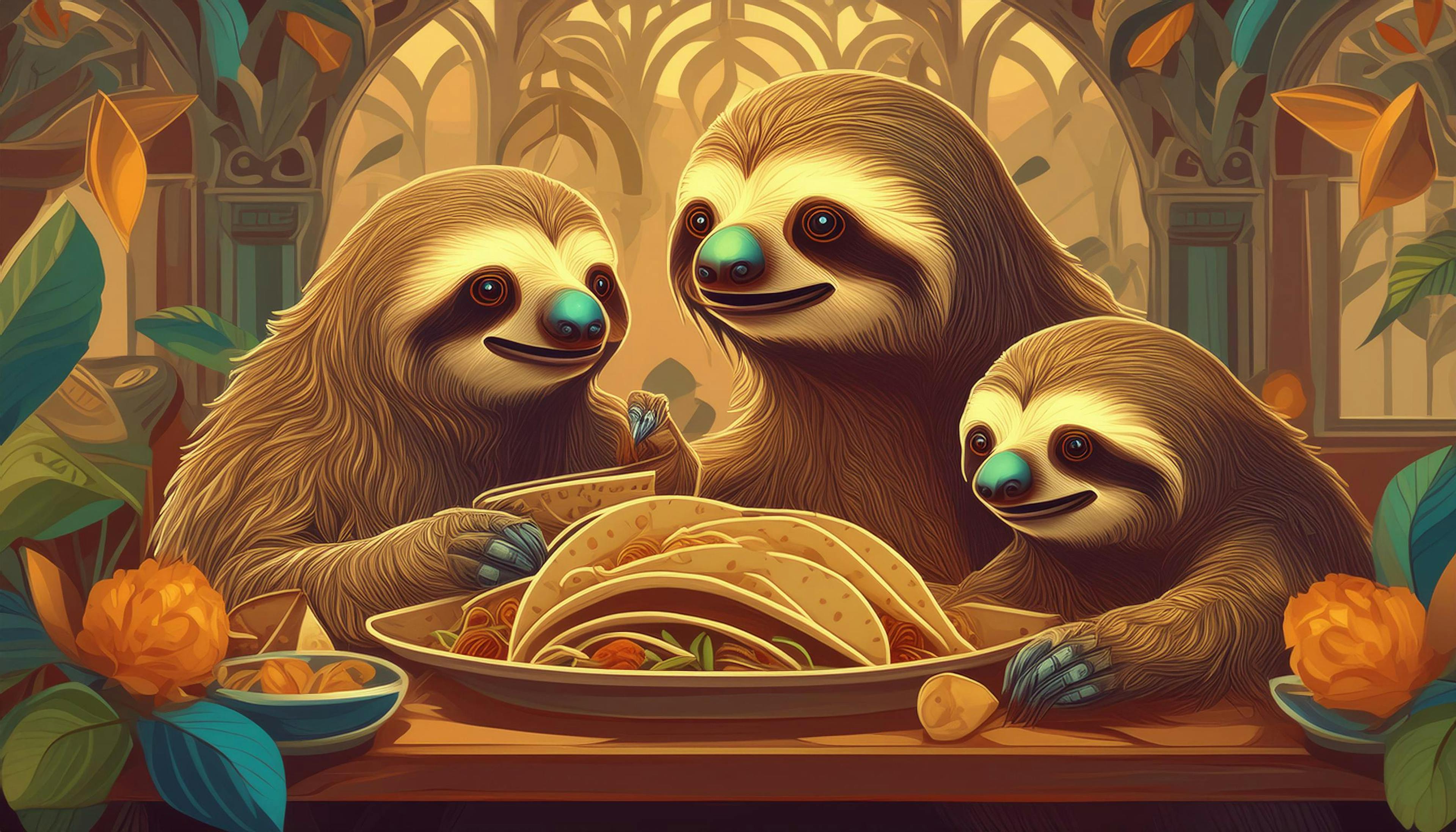 Why are sloths so great at eating tacos?  Because they believe in taking it slow, savoring every "slothy" bite! 🌮🦥