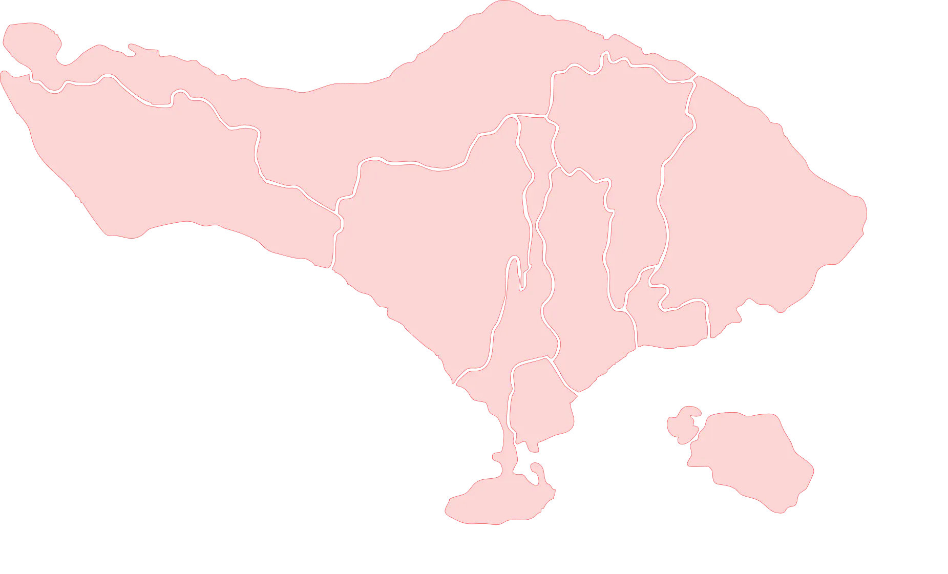 Map of locations of Tacos Aqui around Bali