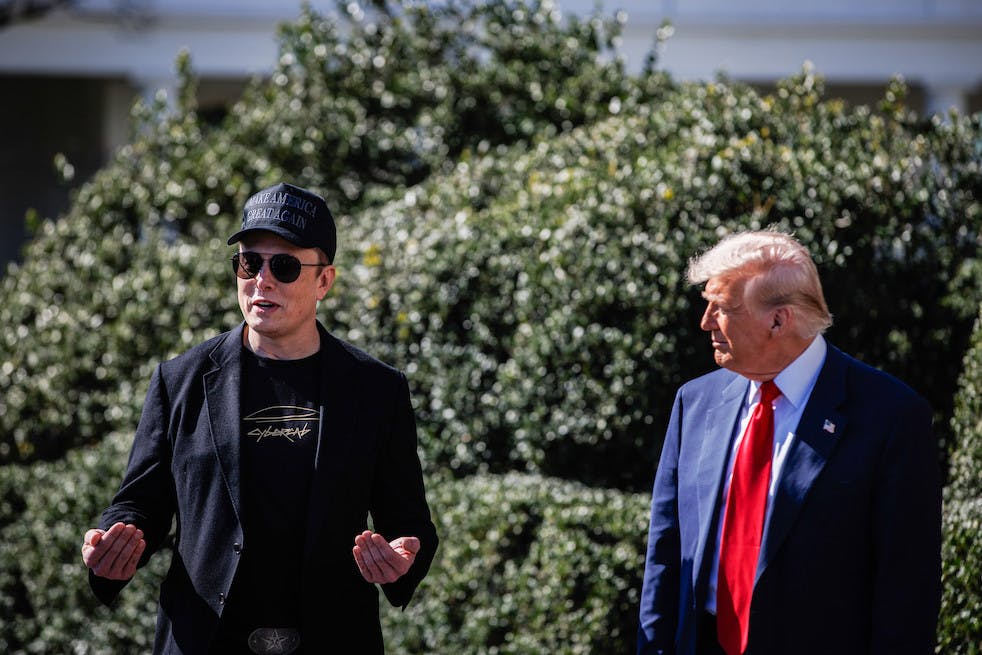 Elon Musk and Donald Trump speaking