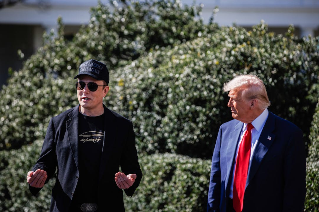 Elon Musk and Donald Trump speaking