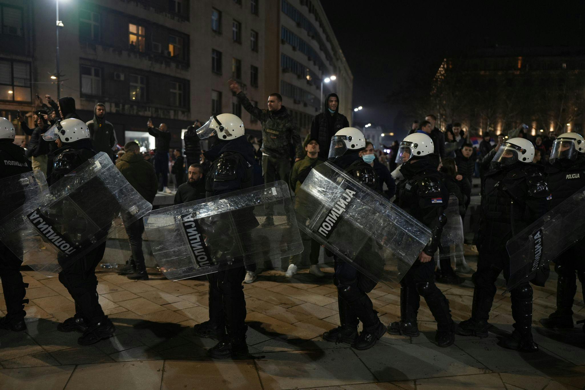 Protest and police in front of Serbian Parliament in Belgard on March 15 2025