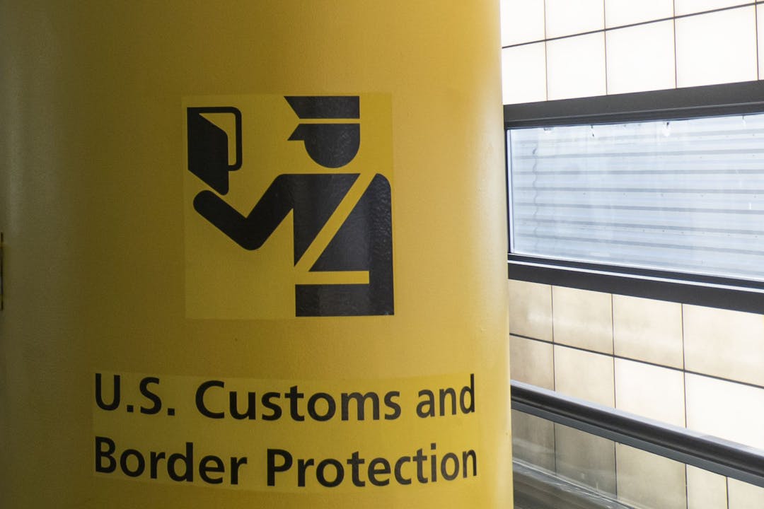 US Customs and border protection sign