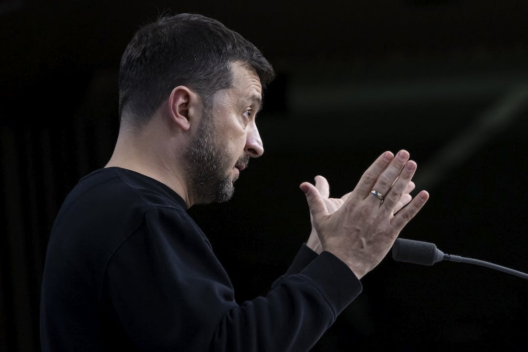 Volodymyr Zelensky speaking 