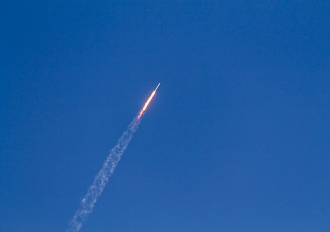 Missile in the sky