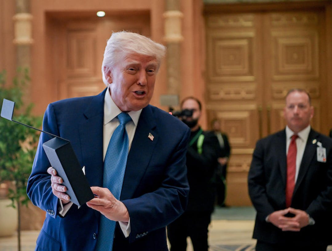 Donald Trump pronkt