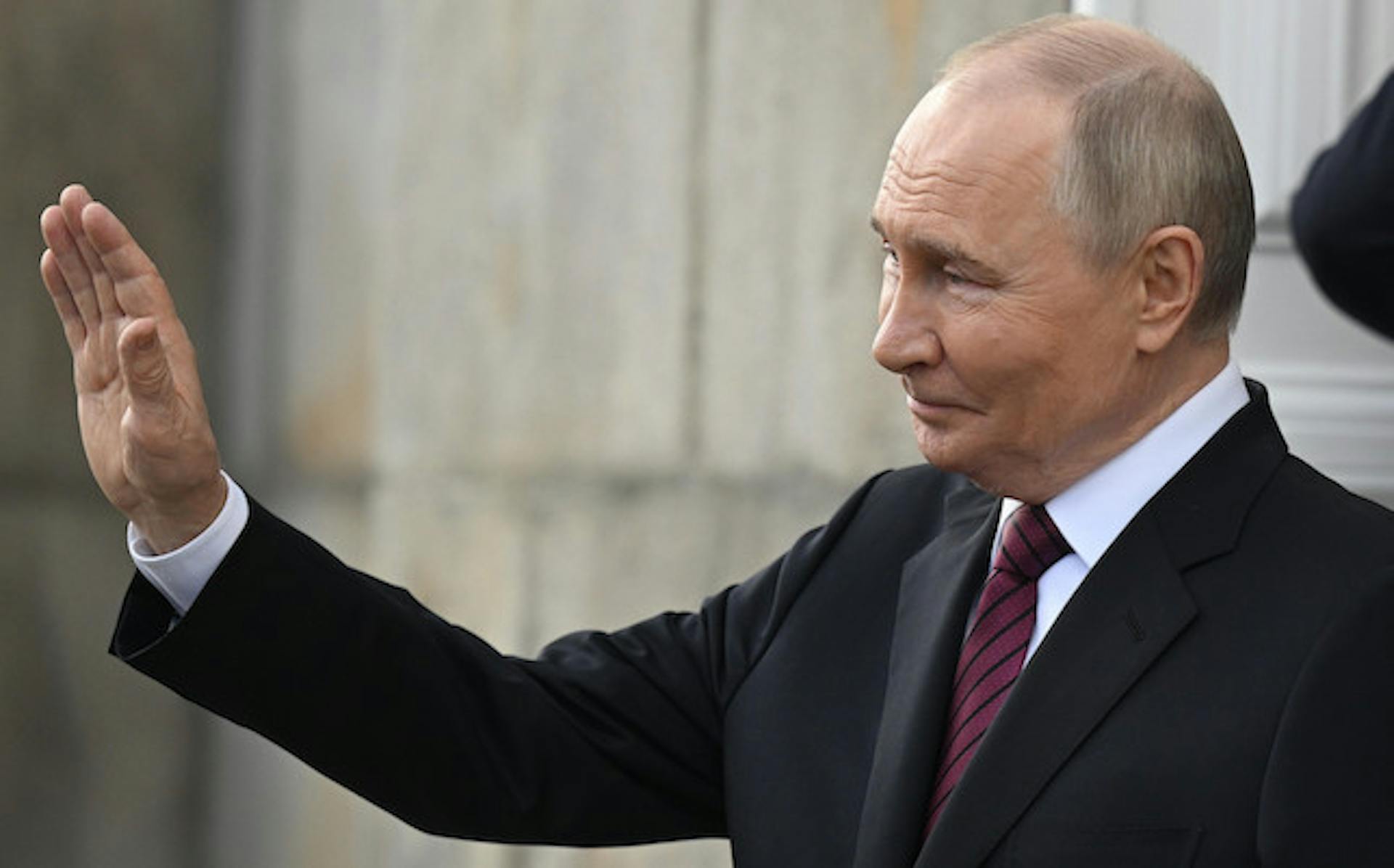 Vladimir Putin greeting the public
