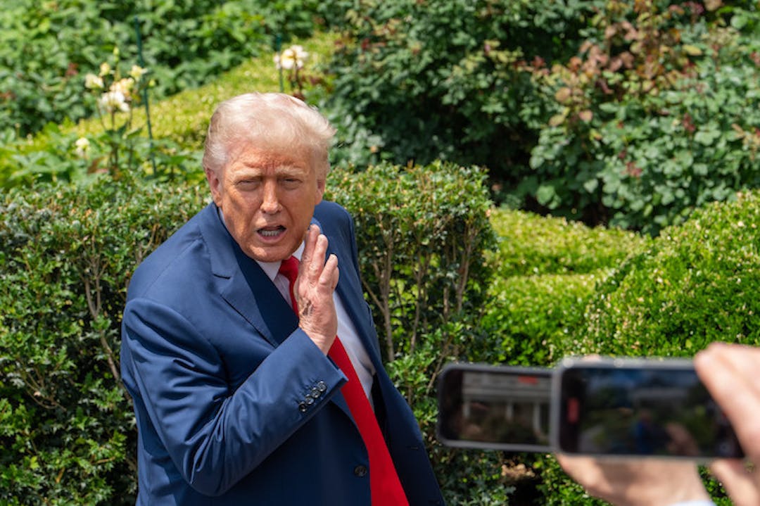 Donald Trump at the press
