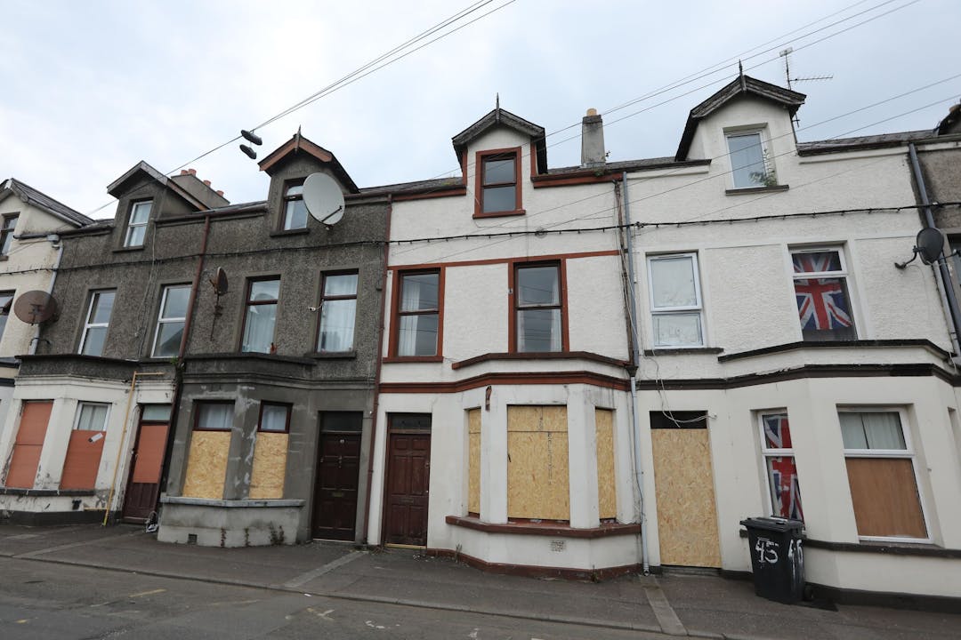 Street of Ballymena after racist riots