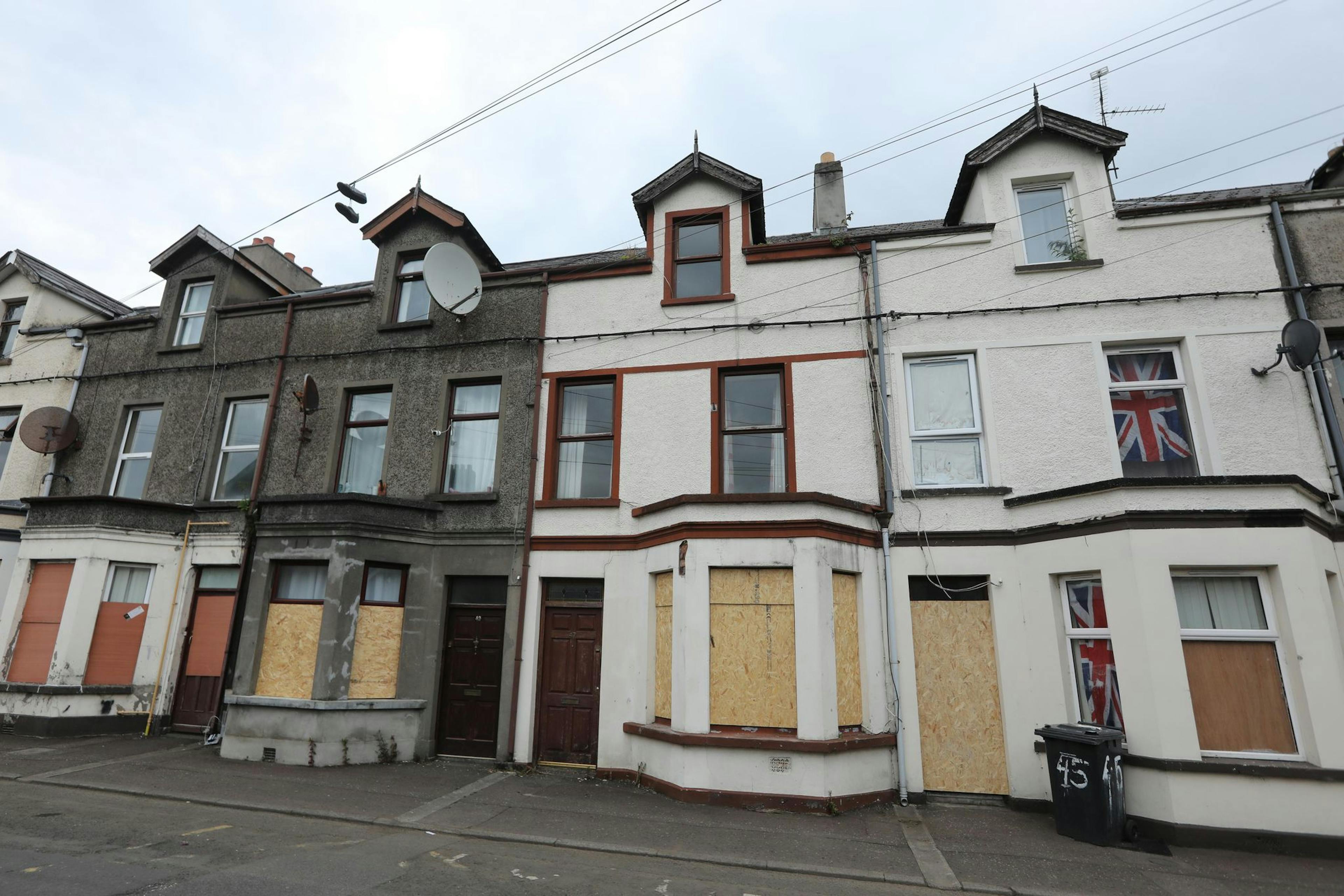 Street of Ballymena after racist riots