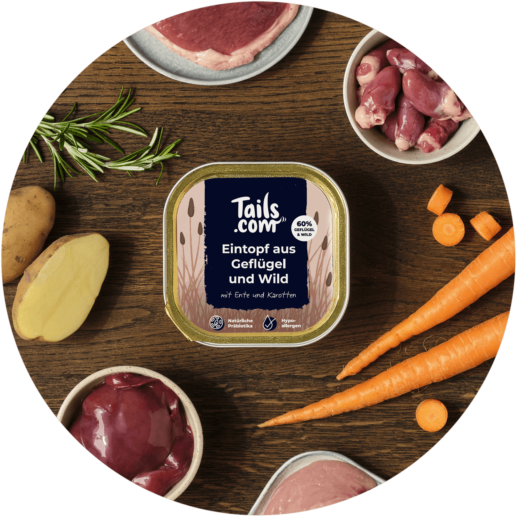 Eintopf aus Geflügel und Wild mit Ente & Karotten