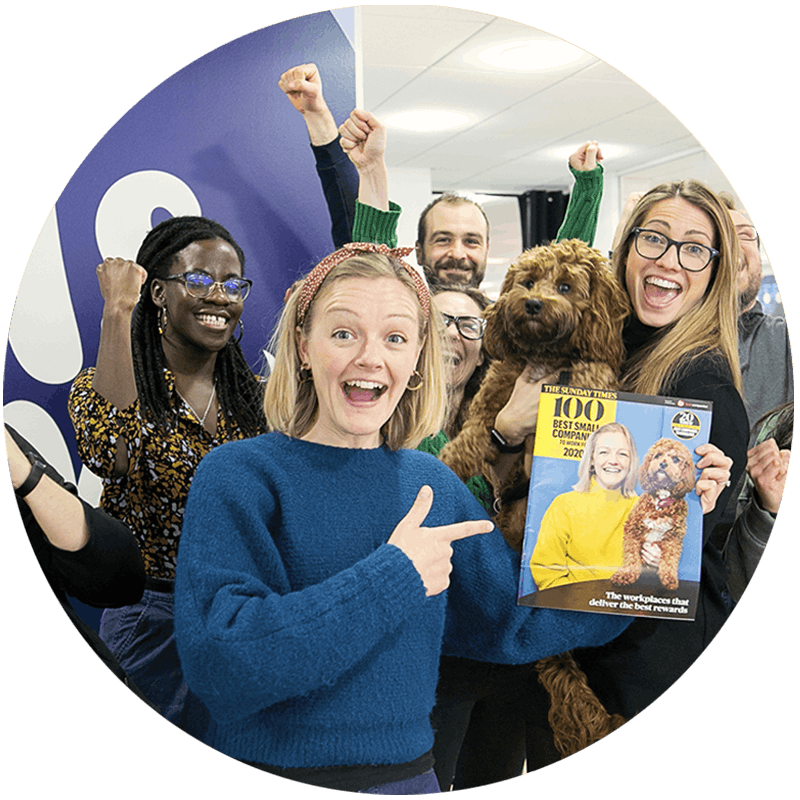 Some of our team celebrating our Best Companies Award