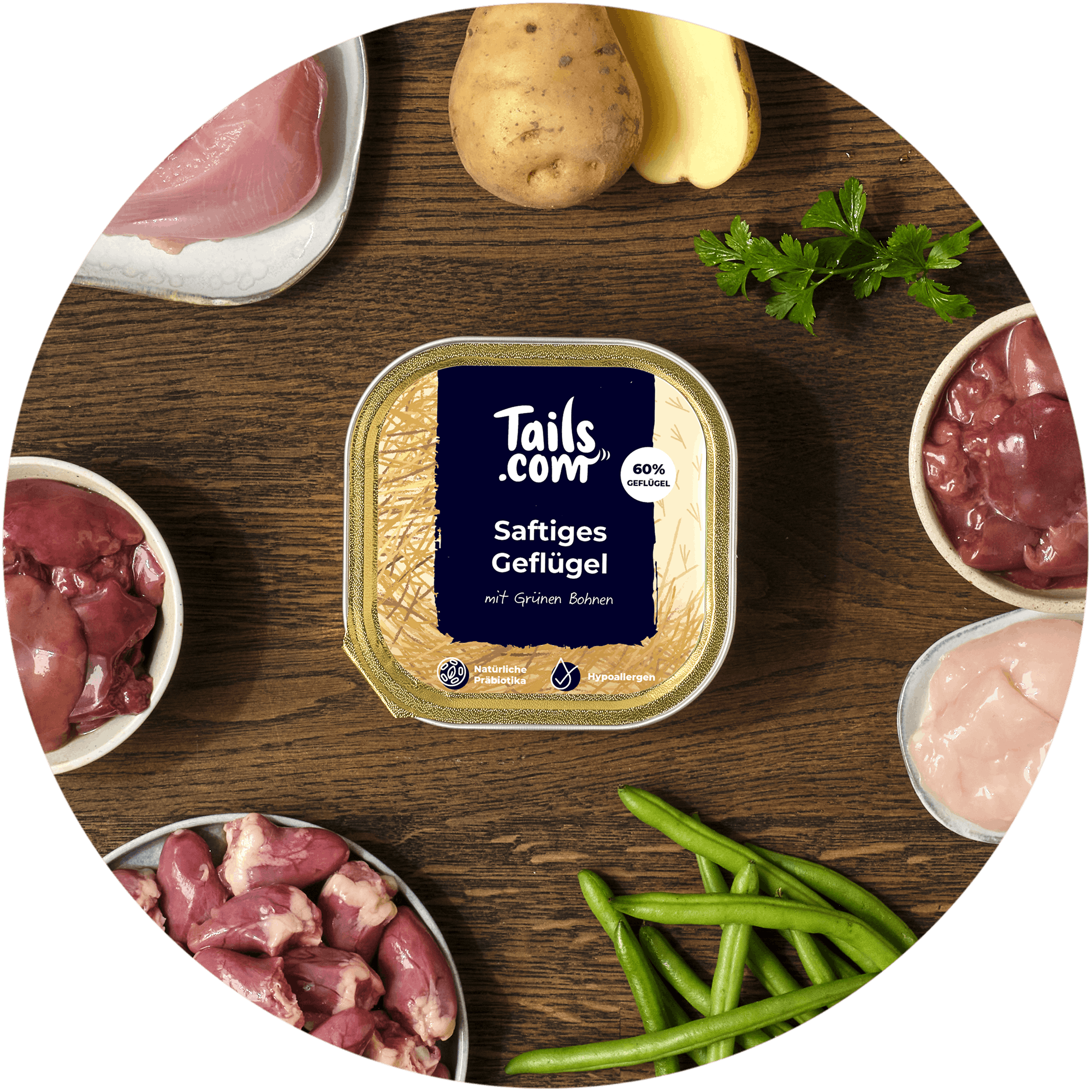 Saftiges Geflugel mit Grünen Bohen