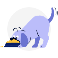 illustratie van etende hond