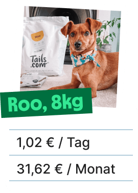 
                        
                            Roo und seine Trockenfutterpreise pro Tag und pro Monat
                        