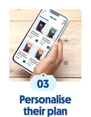 
                            A person personalising their dog food subscription using their smartphone.
