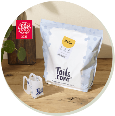 Sac de croquettes et doseur tails.com Élu Produit de l’Année 2022