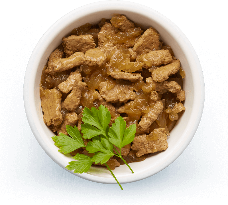 An image of Tails wet food. Slow-cooked fillets with chicken & duck in delicious jelly.