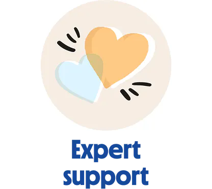 
                            Two hearts to indicate expert support icon
