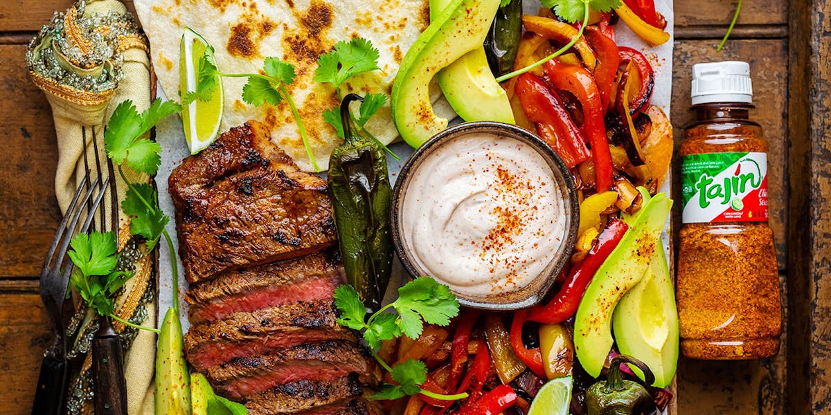 Grilled Tajín-Crusted Steak Fajitas