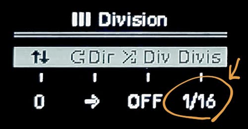 ディスプレイ: Divisionメニュー Divis