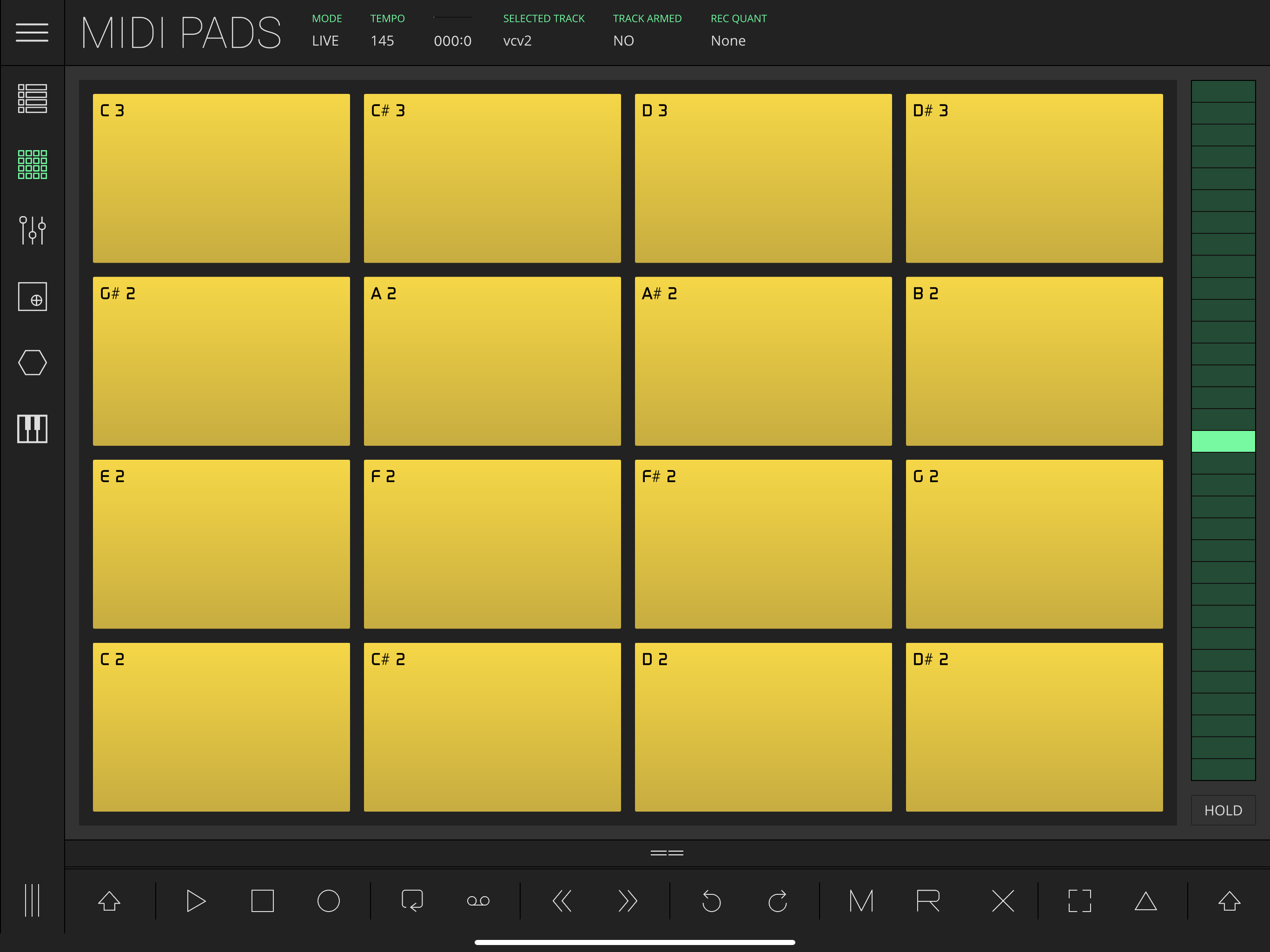 MIDIパッドのキャプチャ