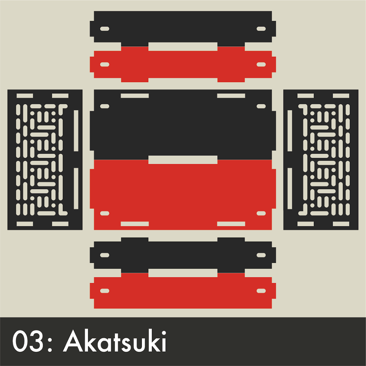 Akatsukiのパネルカラー図