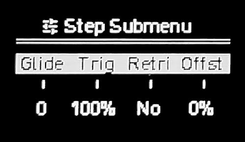 ディスプレイ: Step Submenu