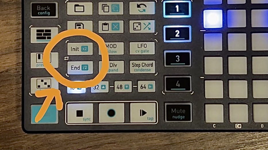 InitとEndのボタン