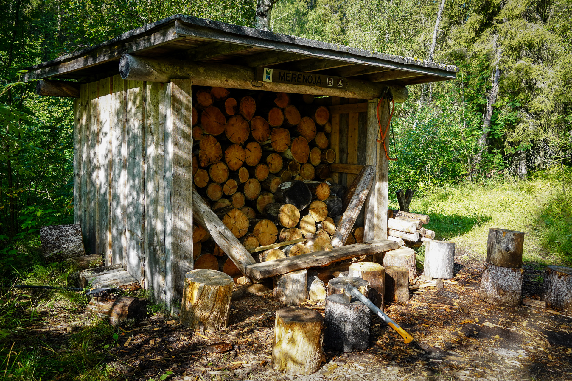 A typical wood shed in Finland