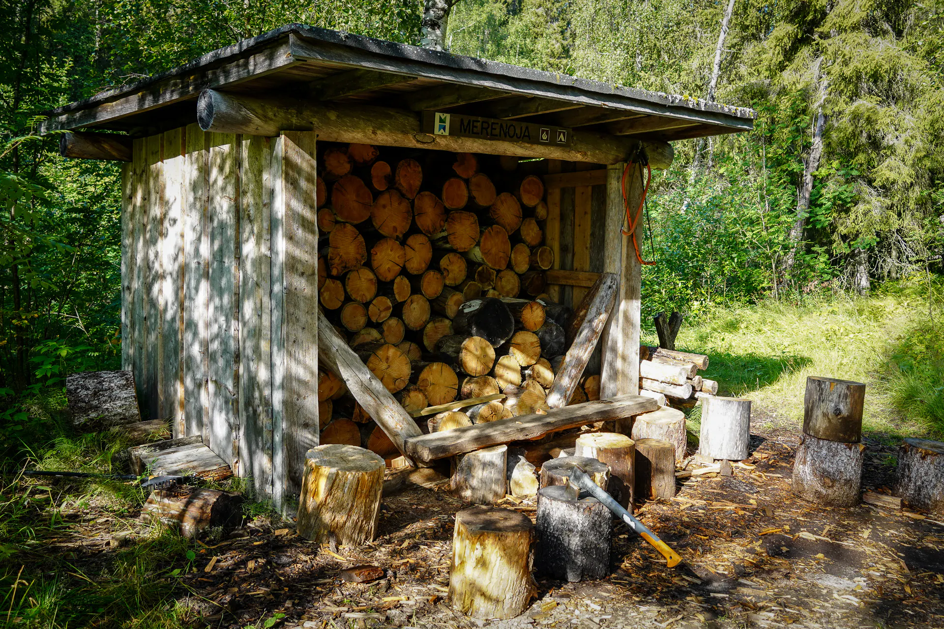 A typical wood shed in Finland