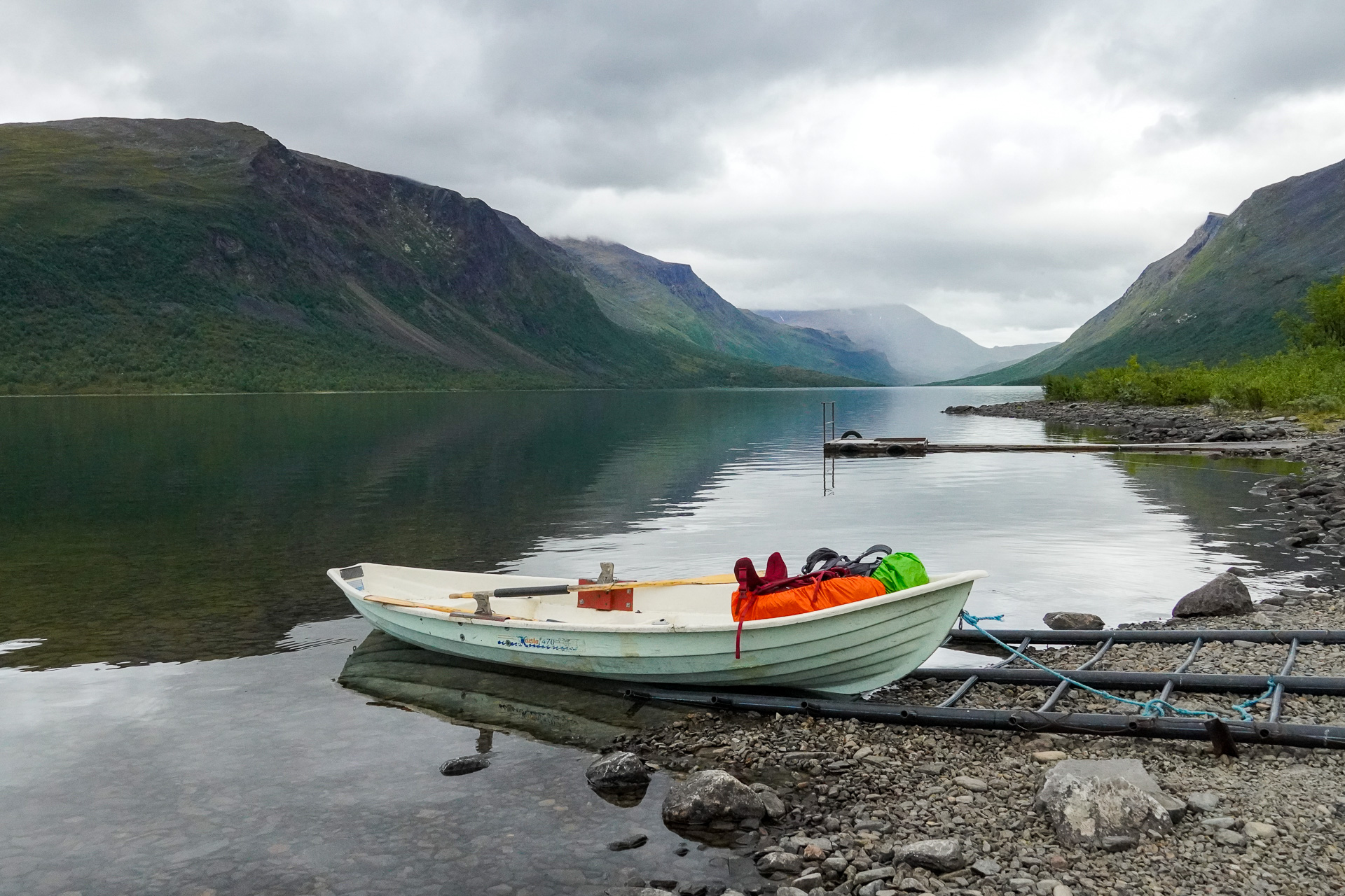 A rowing boat in Kungsleden