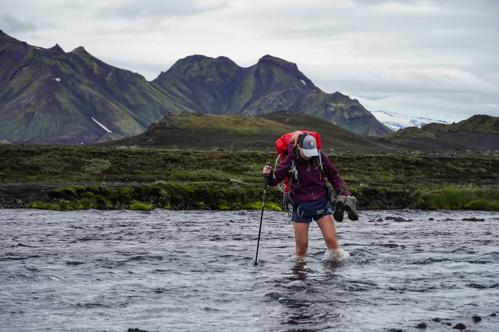River crossing along Laugavegur Trail
