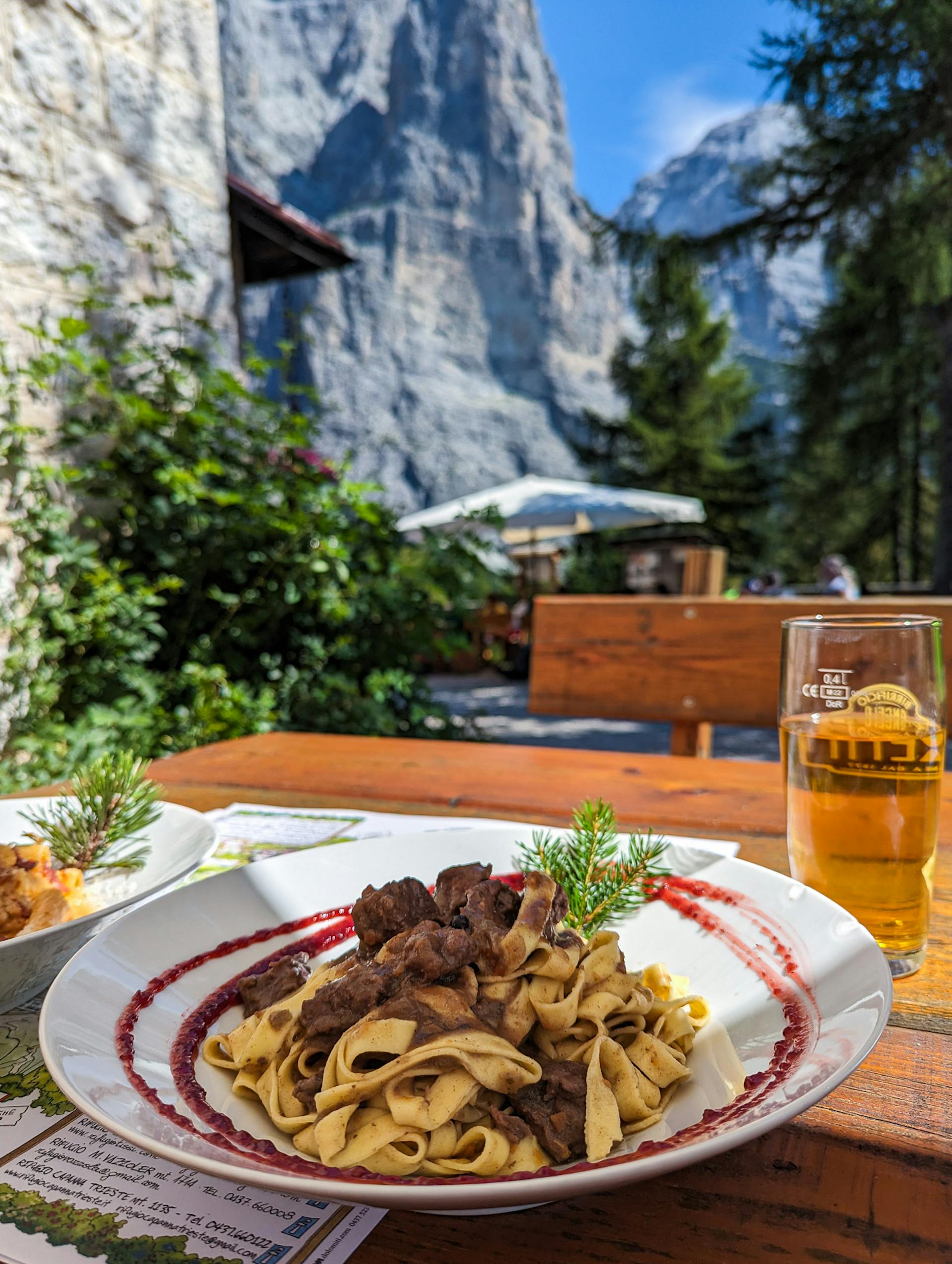 Fresh pasta at Rifugio Mario Vazzoler