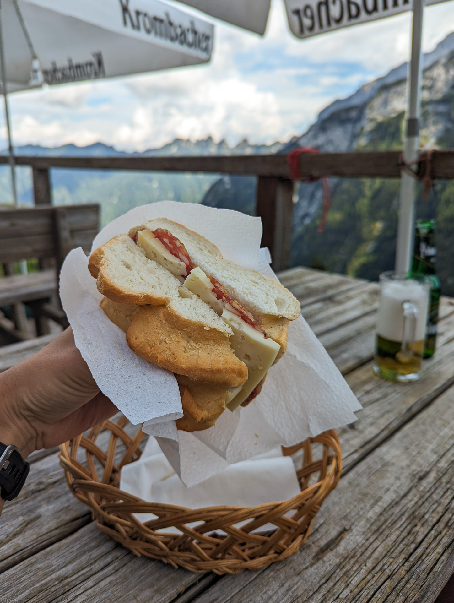Sandwich at Rifugio Pian de Fontana