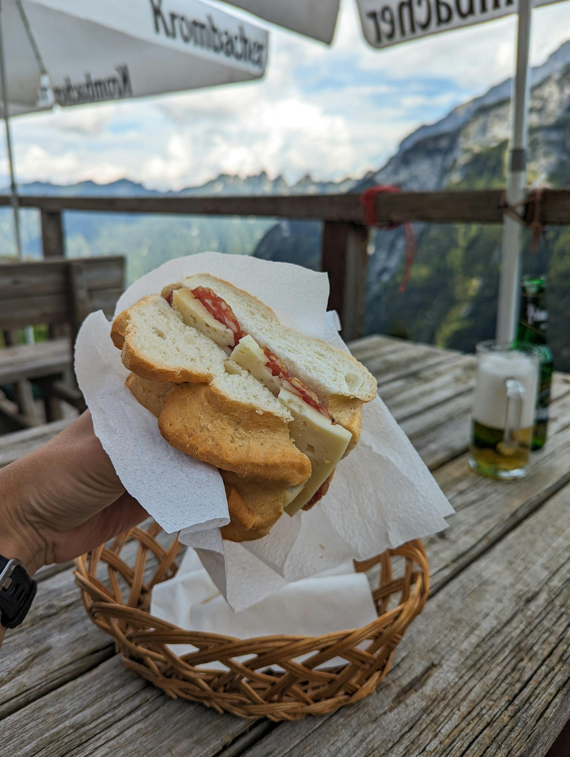 Sandwich at Rifugio Pian de Fontana