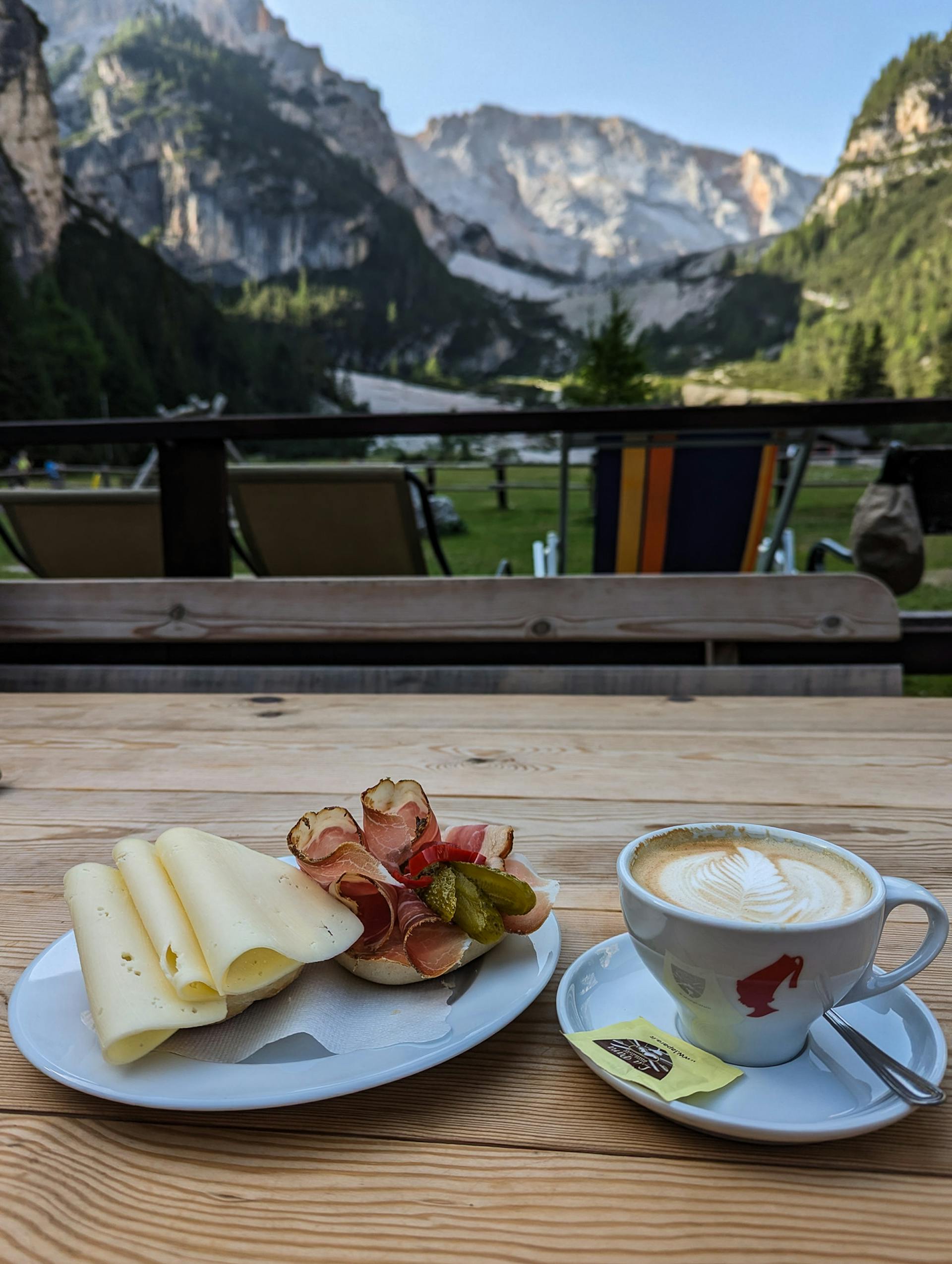 Sandwich with views at Rifugio Pederu