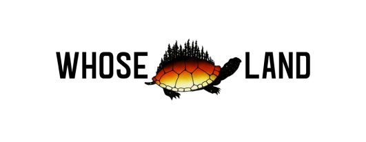 Whose Land Logo that includes a turtle
