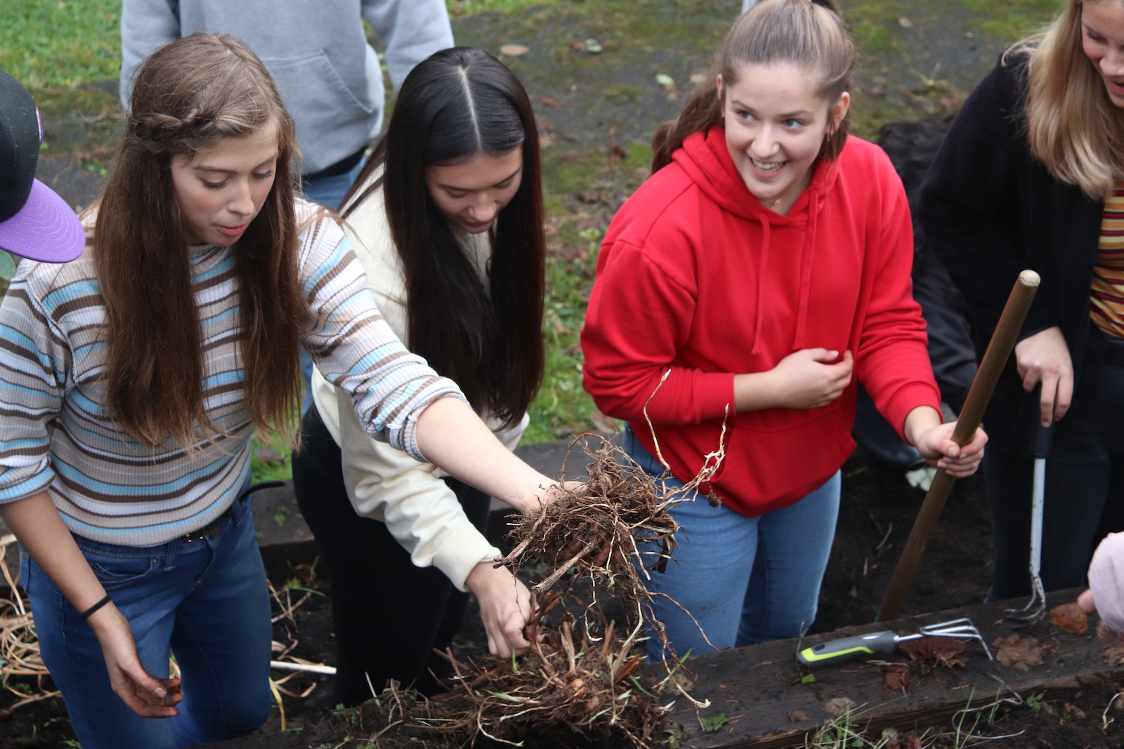 #RisingYouth grantees planting a garden