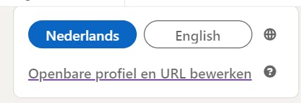 Selectiemenu om je LinkedIn profiel te bewerken