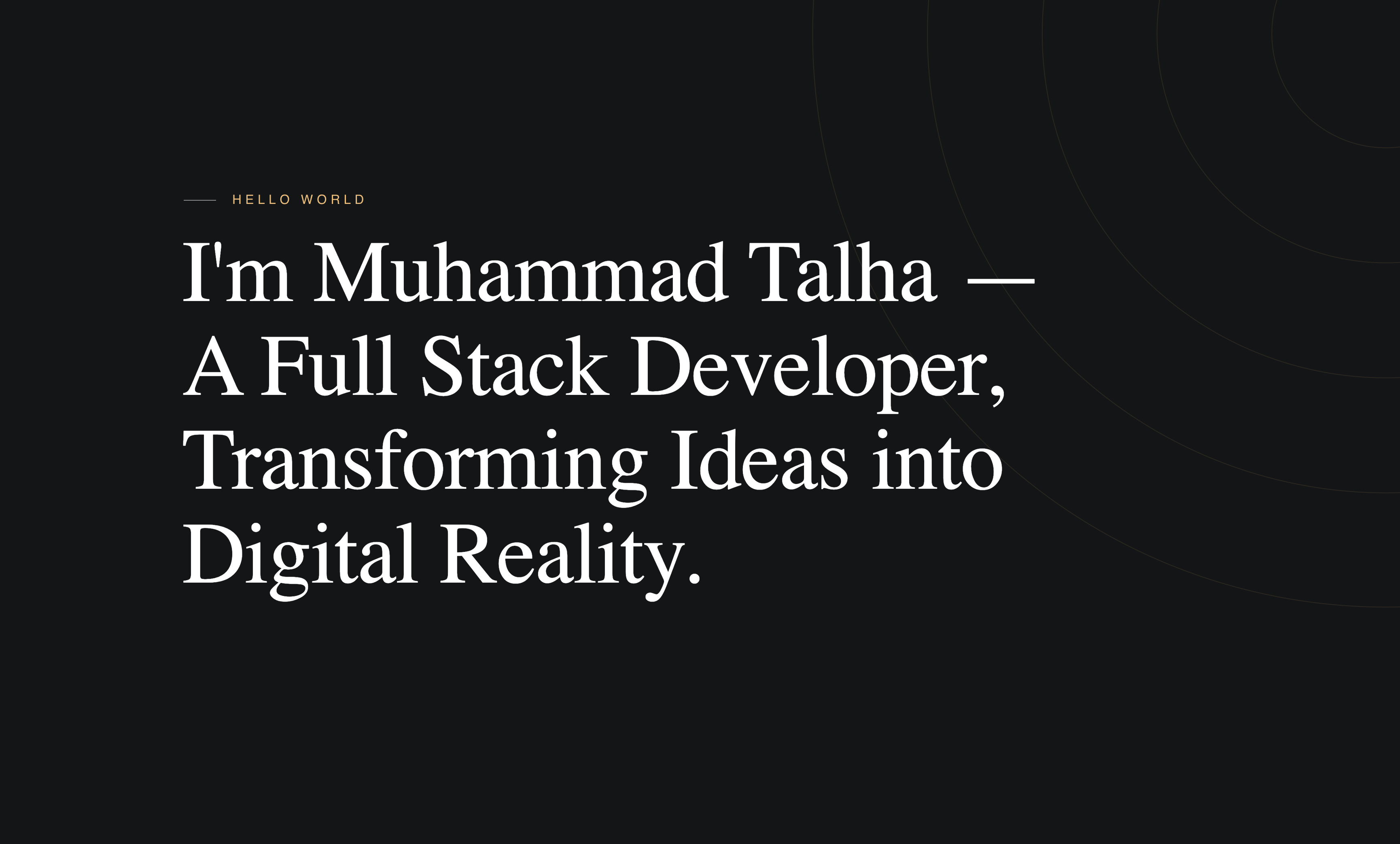 Muhammad Talha | I build things for the web and mobile