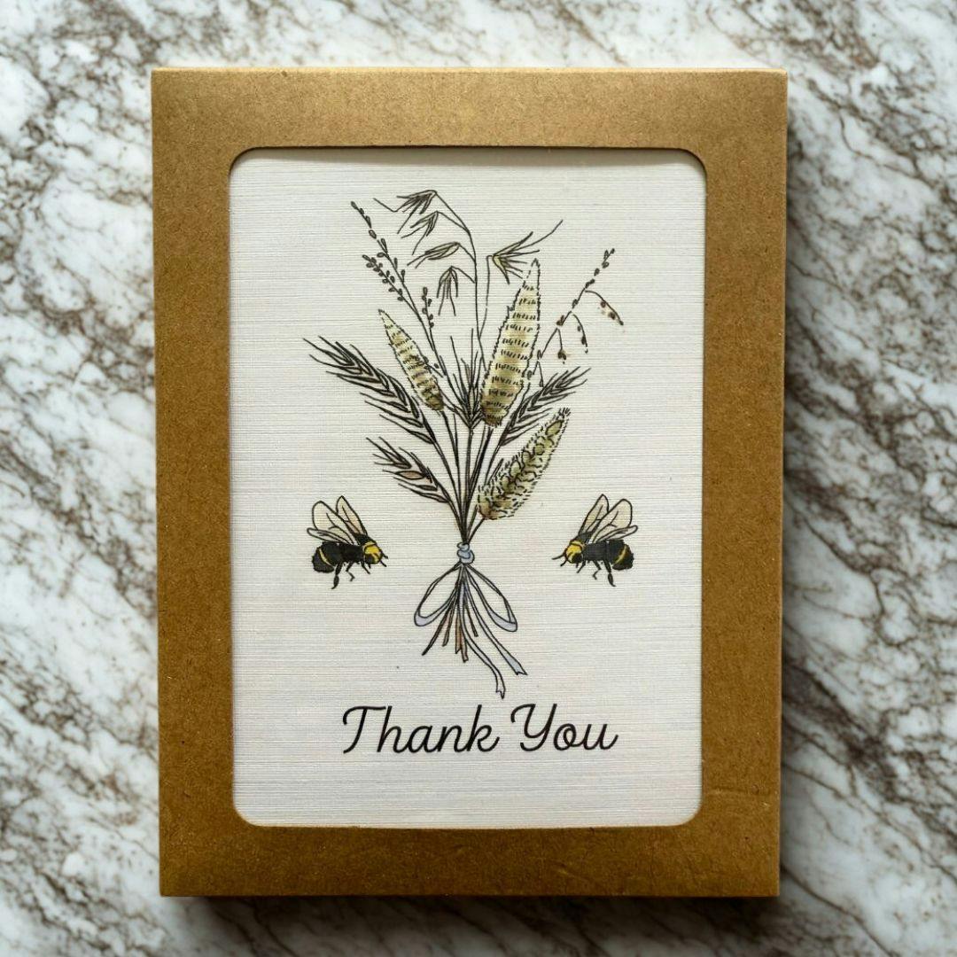 Thank You Bee Cards: Set of 8
