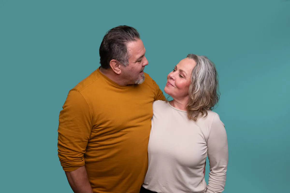 Happy couple holding each other