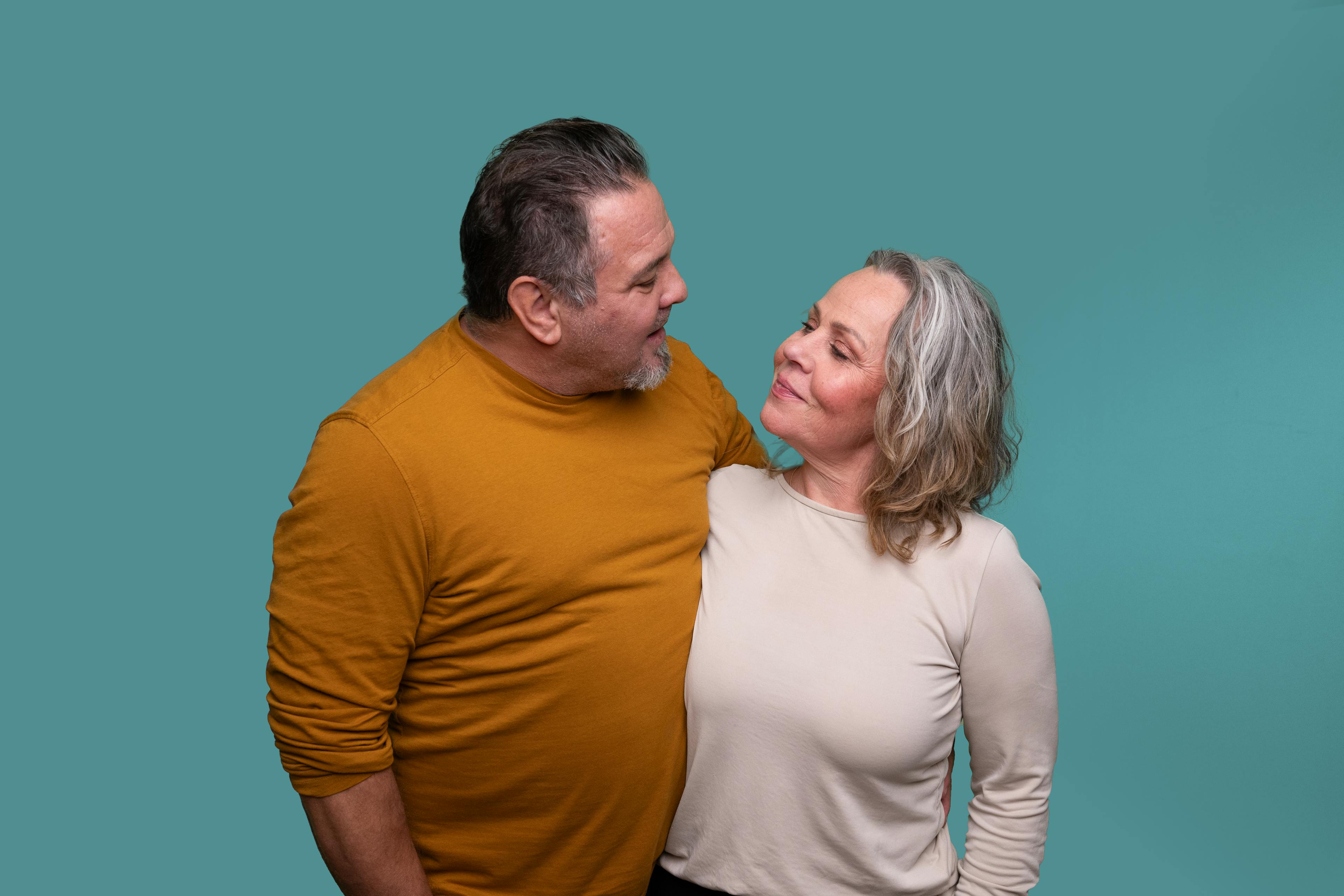 Happy couple holding each other