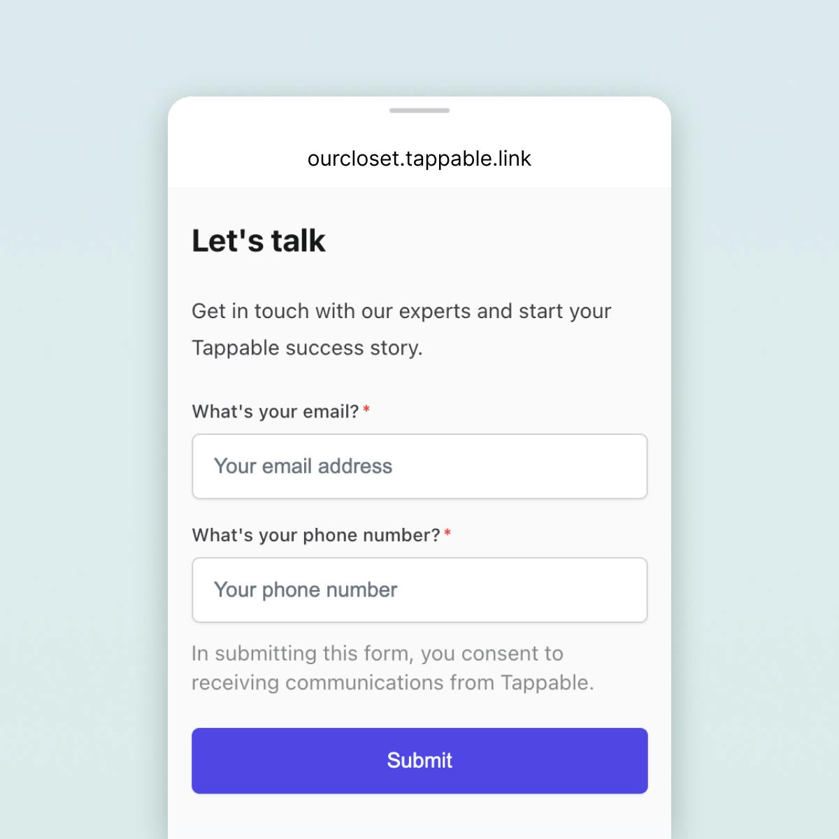 Tappable have super intuitive lead forms
