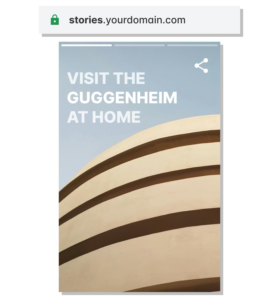 Composition of a cover page of a web story with a navigation bar