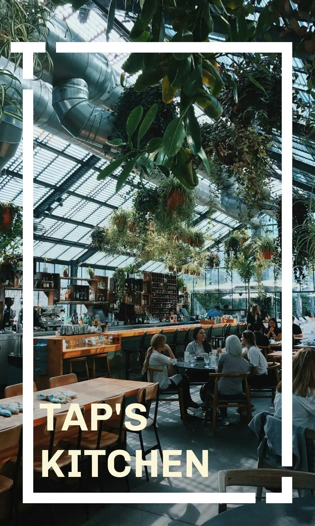 Tap's kitchen Menu cover